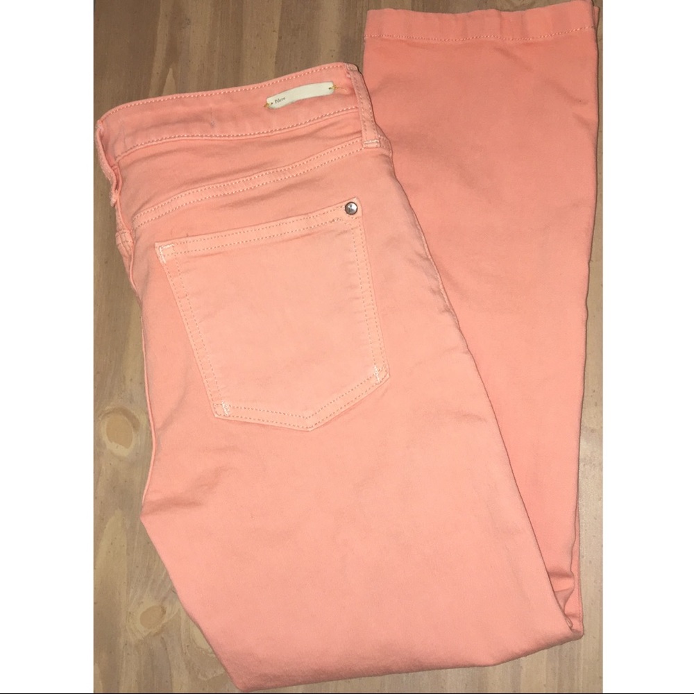 Anthropologie Peach Cropped Ankle Jeans